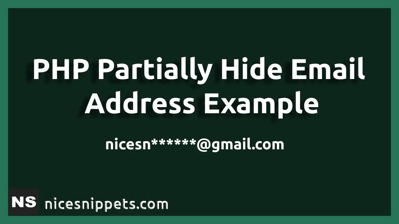 PHP Partially Hide Email Address Example